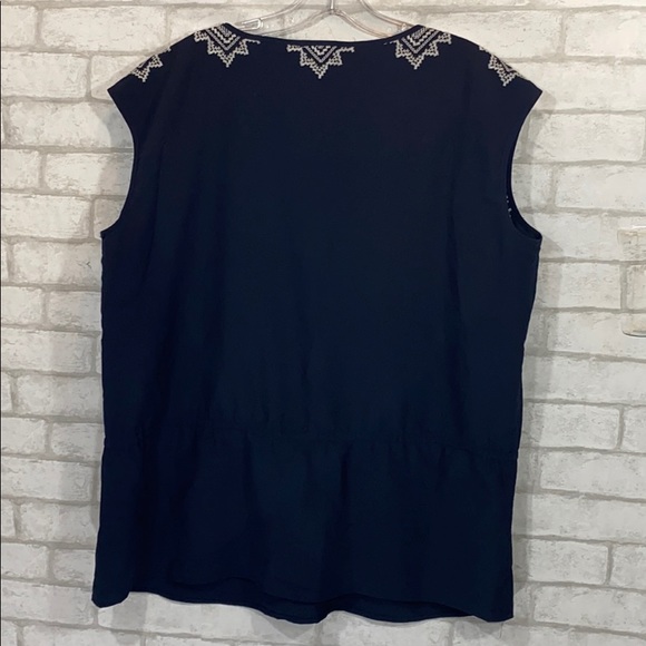 Adrianna Papell sleeveless embroidered blouse XL - Picture 7 of 10